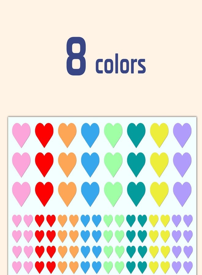 TownStix 3000 Pieces, 1/2 inch & 1 inch - Colored Heart Stickers Sheets for Kids - 2 Sizes, 8 Colors - Image 4
